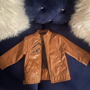 Toddler 2 T leather brown jacket !!!